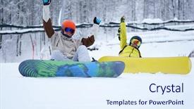  Presentation with employment law men women - Beautiful PPT theme featuring target free - two snowboarders - men backdrop and a  colored foreground