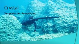  Presentation with underwater - Cool new presentation theme with target free - underwater hunter lies backdrop and a cyan colored foreground