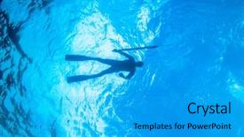  Presentation with gun - Slide deck having target free - underwater hunter with gun dives background and a cyan colored foreground