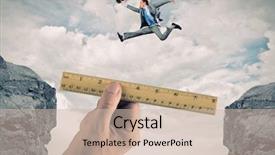  Presentation with gap - Slides enhanced with target free - young businessman in suit jumping background and a soft green colored foreground