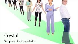  Presentation with portfolio - Presentation theme having target group - move on - of business background and a  colored foreground