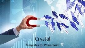  Presentation with magnet - Slide deck with target hr - businessman in recruitment concept background and a light blue colored foreground