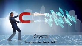  Presentation with magnet - Audience pleasing slide deck consisting of target hr - businessman in recruitment concept backdrop and a light blue colored foreground