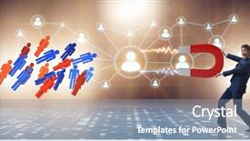  Presentation with magnet - Amazing slide deck having target hr - businessman in recruitment concept backdrop and a light blue colored foreground