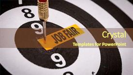 Presentation with job fair - Audience pleasing presentation theme consisting of target hr - job fair backdrop and a tawny brown colored foreground