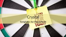  Presentation with business team join hands white - PPT theme featuring target hr - join our team background and a blonde colored foreground