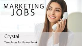  Presentation with young hackers in the concept - Amazing slide deck having target hr - marketing jobs concept young woman backdrop and a light gray colored foreground