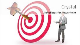  Presentation with target - Slide set consisting of business perfect decision - target background and a white colored foreground