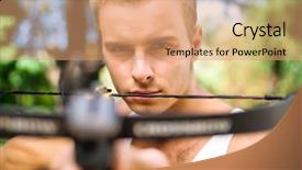  Presentation with strong - Audience pleasing slides consisting of targeted eye - strong young men with arbalest backdrop and a coral colored foreground