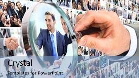  Presentation with human resource - Cool new slide set with targeted selection - human resource concept magnifying glass backdrop and a light blue colored foreground