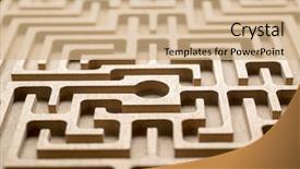  Presentation with close up wooden decking - Slide deck featuring targeted selection - little wooden labyrinth close up background and a coral colored foreground