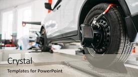  Presentation with targets - Beautiful PPT theme featuring targets on car wheels collapse backdrop and a light gray colored foreground