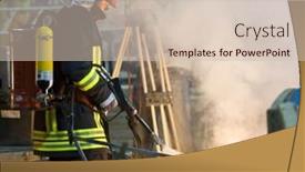  Presentation with fire extinguisher - Slides consisting of pulmon - mature man seated background and a mint green colored foreground