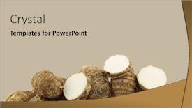  Presentation with colocasia - Audience pleasing theme consisting of taro-roots-colocasia backdrop and a mint green colored foreground