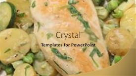  Presentation with chicken - Presentation theme consisting of tarragon-chicken-with-vegetables background and a yellow colored foreground
