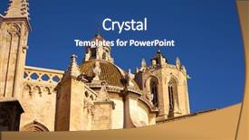  Presentation with diversity spain children - Amazing PPT theme having tarragona cathedral basilica in catalonia backdrop and a ocean colored foreground
