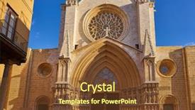  Presentation with spain - Presentation design consisting of tarragona cathedral basilica in catalonia background and a tawny brown colored foreground