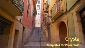  Presentation with neural network streets - Cool new PPT layouts with tarragona narrow streets in catalonia backdrop and a  colored foreground