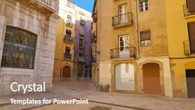  Presentation with square - Slide set consisting of tarragona plaza font square near background and a coral colored foreground