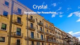  Presentation with square - Beautiful slide deck featuring tarragona plaza font square near backdrop and a cobalt blue colored foreground