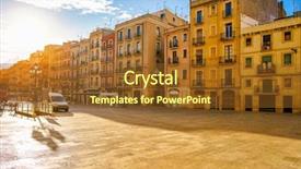  Presentation with square - PPT theme with tarragona plaza font square near background and a tawny brown colored foreground