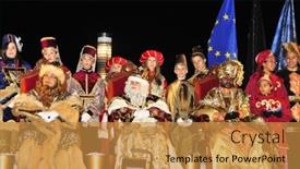  Presentation with later - Colorful slides enhanced with tarragona-spain-january-5 backdrop and a gold colored foreground