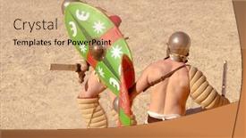  Presentation with gladiator - PPT layouts with tarragona-spain-may-29 background and a coral colored foreground