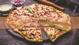  Presentation with bacon - Beautiful slide set featuring tart-flambee-flammkuchen-with-ramson backdrop and a coral colored foreground