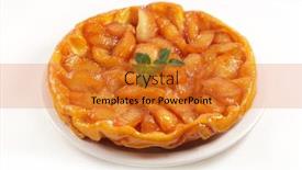  Presentation with tart tatin - Colorful slide set enhanced with tart tatin french apple tart isolated on white background backdrop and a gold colored foreground