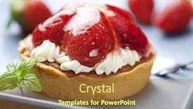  Presentation with strawberries - Presentation with tart with fresh cream and strawberries background and a tawny brown colored foreground