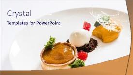  Presentation with ice cream - PPT theme with tart-with-ice-cream background and a sky blue colored foreground