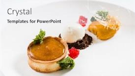  Presentation with ice cream - Slides having tart-with-ice-cream background and a sky blue colored foreground