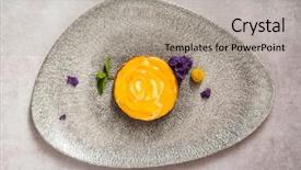  Presentation with mango fruit - Amazing presentation theme having tart with peach and mango backdrop and a light gray colored foreground