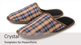  Presentation with tartan - Colorful PPT layouts enhanced with tartan - plaid slippers isolated on white backdrop and a light gray colored foreground