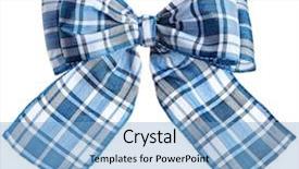  Presentation with tartan - Audience pleasing slide deck consisting of tartan - ribbon bow isolated on white backdrop and a light blue colored foreground