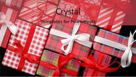  Presentation with tartan - Cool new presentation theme with tartan - top view of wrapped christmas backdrop and a red colored foreground