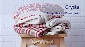  Presentation with white brick wall - Colorful slide deck enhanced with tartan - warm plaids on small wooden backdrop and a lemonade colored foreground