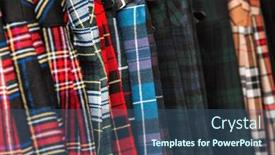  Presentation with tartan - Presentation with tartan-kilts-background-selective-focus background and a ocean colored foreground