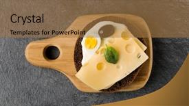  Presentation with cream cheese and fruit sandwich - PPT theme having tartin - open faced cheese sandwich canape background and a  colored foreground