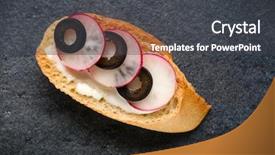 Presentation with vegetarian - Presentation design consisting of tartin - open faced sandwich canape background and a  colored foreground