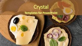  Presentation with a dark stone - PPT layouts featuring tartin - open faced sandwich canape background and a tawny brown colored foreground