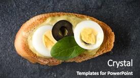  Presentation with a dark stone - Colorful PPT theme enhanced with tartin - open faced sandwich canape backdrop and a  colored foreground