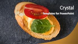  Presentation with a dark stone - Audience pleasing slides consisting of tartin - open faced sandwich canape backdrop and a  colored foreground