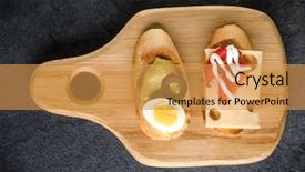  Presentation with a dark stone - Amazing slides having tartin - open faced sandwich canape backdrop and a gold colored foreground