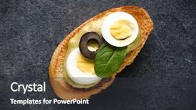  Presentation with a dark stone - Amazing PPT theme having tartin - open faced sandwich canape backdrop and a  colored foreground