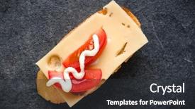  Presentation with a dark stone - PPT theme featuring tartin - open faced sandwich canape background and a  colored foreground