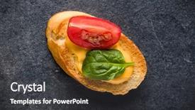  Presentation with vegetarian - Cool new PPT theme with tartin - open faced sandwich canape backdrop and a  colored foreground