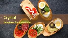  Presentation with a dark stone - Beautiful presentation featuring tartin - open faced sandwich canape backdrop and a  colored foreground
