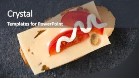  Presentation with a dark stone - PPT theme having tartin - open faced sandwich canape background and a  colored foreground