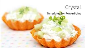  Presentation with cucumber cream - Slides with tartlets-filled-with-cream-cheese background and a white colored foreground
